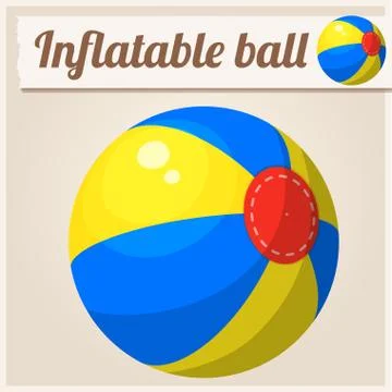Inflatable beach ball. Cartoon vector illustration. Series of childrens toys Stock Illustration