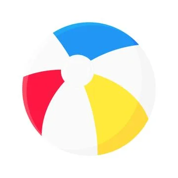 Inflatable beach ball flat style design vector illustration icon sign Stock Illustration