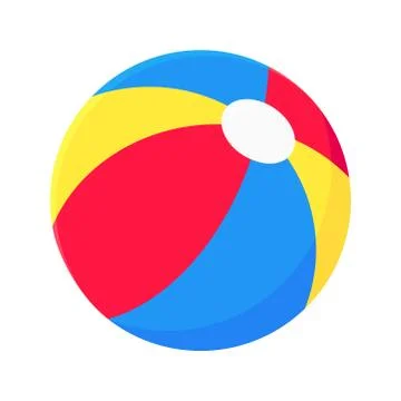 Inflatable beach ball flat style design vector illustration icon sign. Stock Illustration