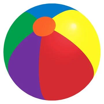 Inflatable beach ball isolated on white background Stock Illustration
