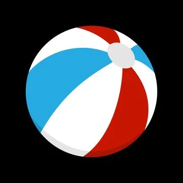 Inflatable beach ball toy isolated on black background summer vector Stock Illustration