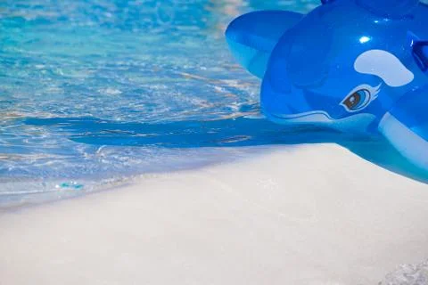 Inflatable blue whale Stock Photos
