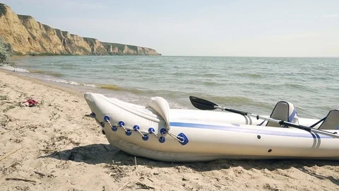 Inflatable boat Stock Footage 108718237