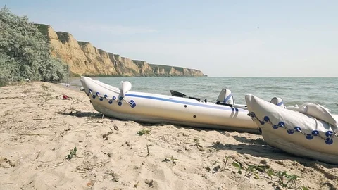 Inflatable boat Stock Footage 108718292