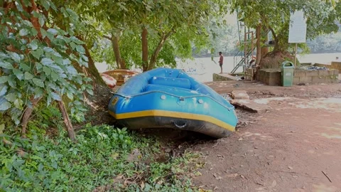 Inflatable boat Stock Footage 211805473