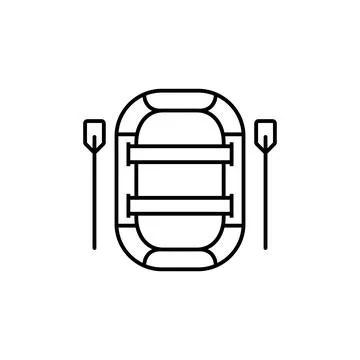 Inflatable boat icon element of camping icon for mobile concept and web apps. Illustrazione stock