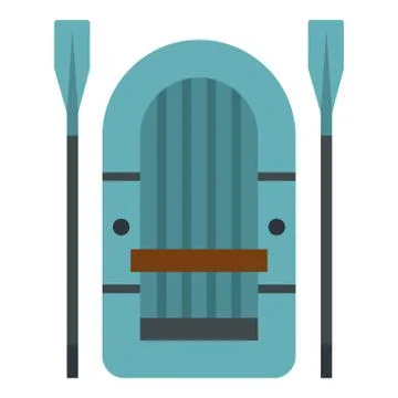Inflatable boat icon, flat style Stock Illustration