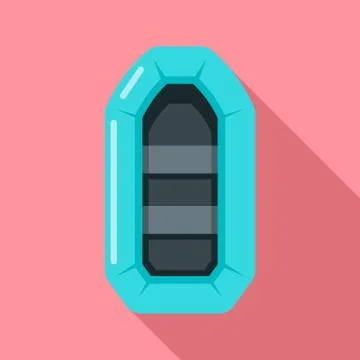Inflatable boat icon, flat style Illustrazione stock