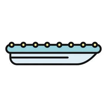 Inflatable boat icon representing water transport and recreation Stock Illustration