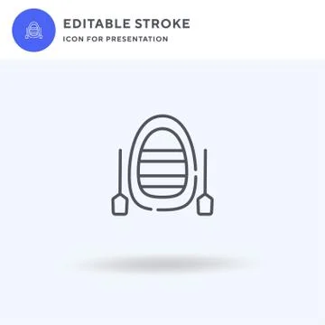 Inflatable Boat icon vector, filled flat sign, solid pictogram isolated on wh Stock Illustration