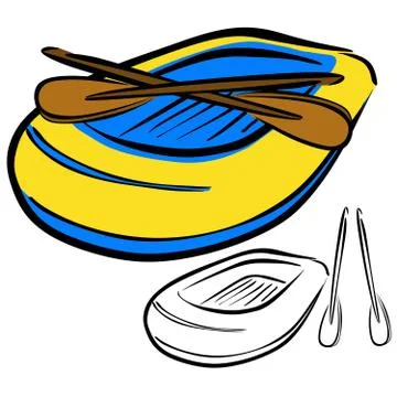 Inflatable boat Stock Illustration