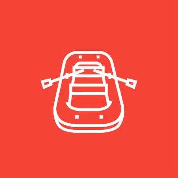 Inflatable boat line icon Illustrazione stock