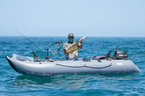 Inflatable boat in Mexico Stock Photos