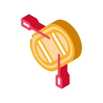 Inflatable Boat with Oars isometric icon vector illustration Illustrazione stock