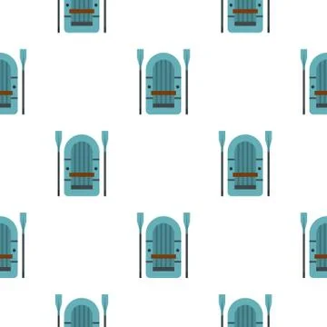 Inflatable boat pattern flat Illustrazione stock