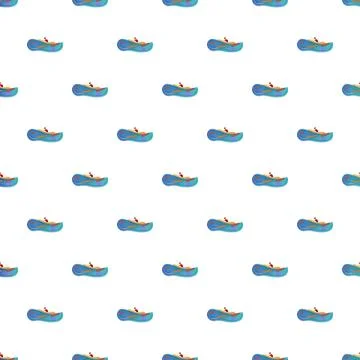 Inflatable boat pattern with oars floating on water Stock Illustration
