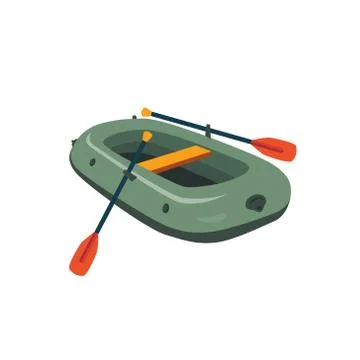 Inflatable Boat With Peddles Stock Illustration