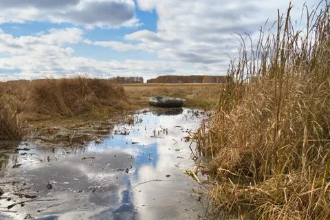 Inflatable boat Foto stock