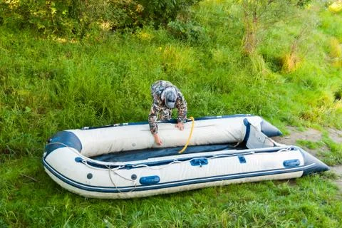 Inflatable boat Stock Photos