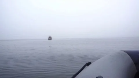 The Inflatable Boat In Sea Видео 81407915