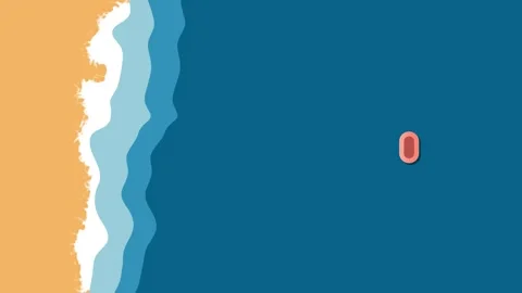 Inflatable boat on water surface Stock Footage 308243032