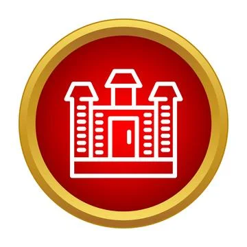 Inflatable bounce house or castle icon illustration Stock Illustration