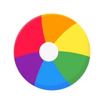 Inflatable bouncing beach ball flat style design vector illustration. Stock Illustration