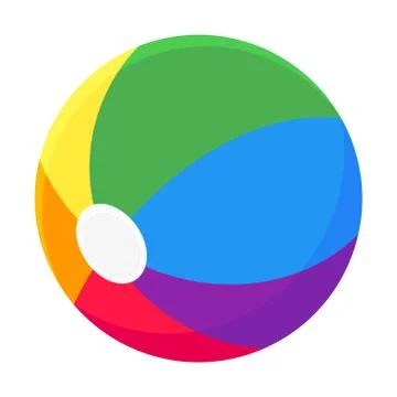 Inflatable bouncing beach ball flat style design vector illustration. Stock Illustration