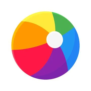 Inflatable bouncing beach ball flat style design vector illustration. Stock Illustration