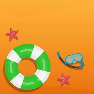 Inflatable circle circle on sand landscape. Vector. Stock Illustration