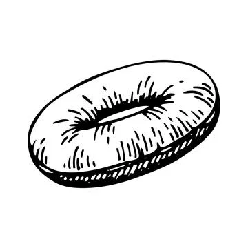 Inflatable circle sketch. Summer rest. Swimming item. Safe bathing. Hand draw Stock Illustration