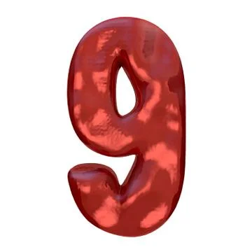 Inflatable digits of the alphabet. 3D Stock Illustration