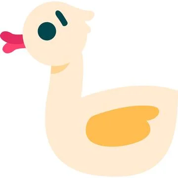 Inflatable duck children toy vector icon isolated on white Ilustración de archivo