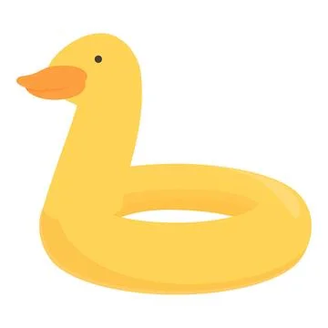 Inflatable duck icon cartoon vector. Swim pool Illustrazione stock
