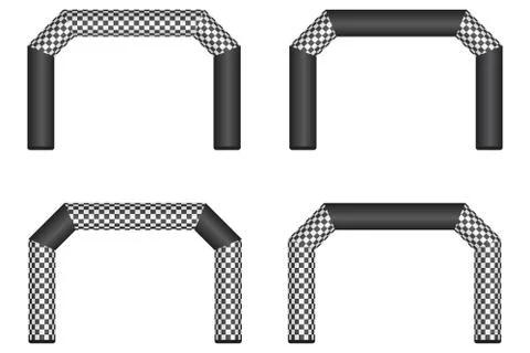 Inflatable finish line vector illustration isolated on white background Illustrazione stock