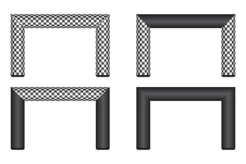 Inflatable finish line vector illustration isolated on white background Stock Illustration