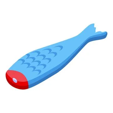 Inflatable fish pool toy floating on water surface Stock Illustration