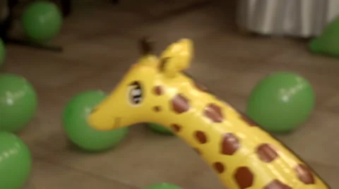 Inflatable giraffe head Stock Footage 54486073