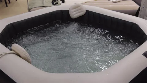 Inflatable Hot Tub Bubbles Stock Footage 319957937