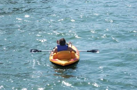 Inflatable kayak Foto stock