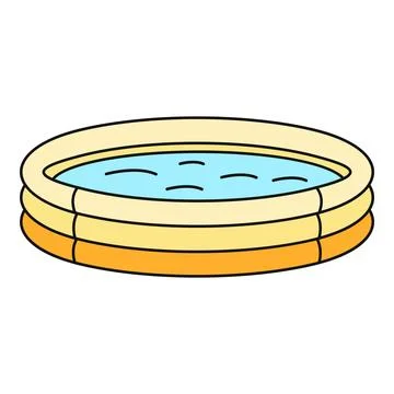 Inflatable kiddie pool with cool water Stock Illustration