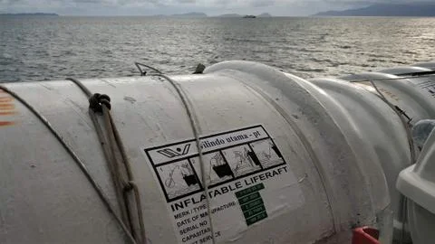 Inflatable liferaft Stock Photos