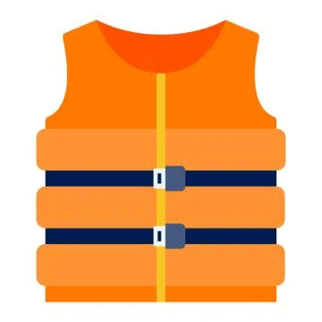 Inflatable marine life jacket vector icon flat isolated Stock Illustration
