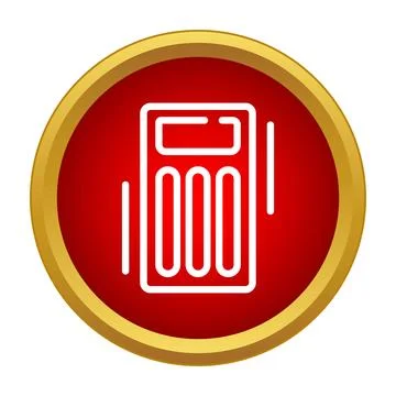 Inflatable mattress icon in round red frame 스톡 일러스트