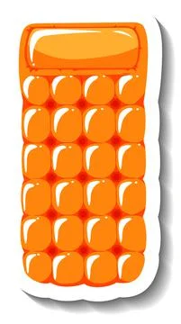 Inflatable mattress for pool on white background Stock Illustration