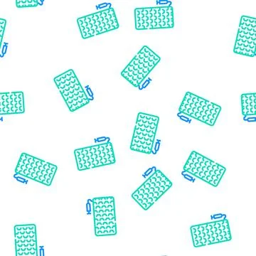 Inflatable mattress vector seamless pattern Stock Illustration