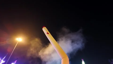 Inflatable in motion at the fair Stock Footage 295000042