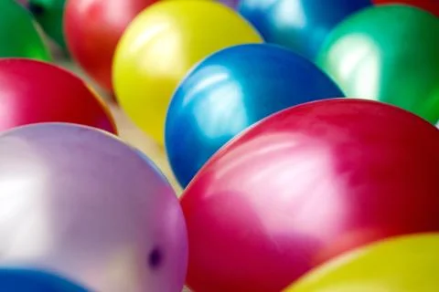 Inflatable multicolored balls lie Stock-Fotos