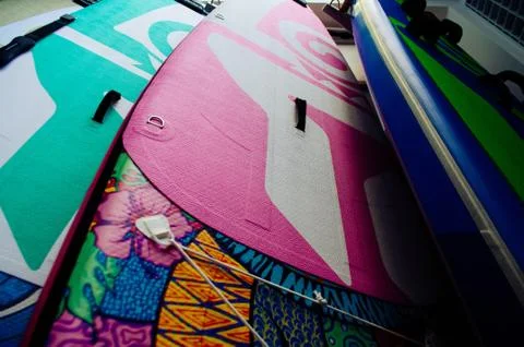 Inflatable paddle Board, Stock Photos