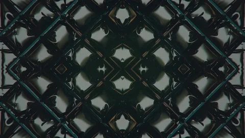 Inflatable pattern, cyclic dark film loop animation on metal frame. 3d rendering Stock Footage 244117174